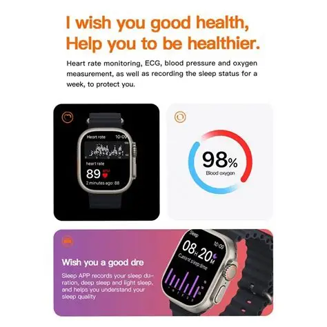 HiWatch T800 ULTRA 1.99"Premium Matt BLACK Series 8 Titanium Design Smartwatch  (Orange Strap, Free Size)