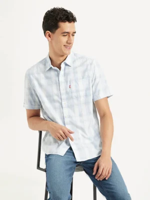 Men's Checked Slim Fit Oxford Shirt