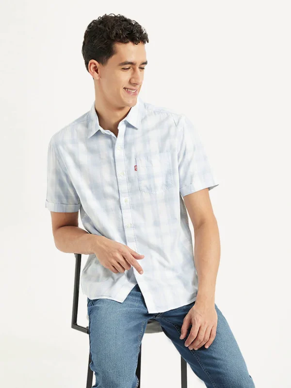 Men's Checked Slim Fit Oxford Shirt