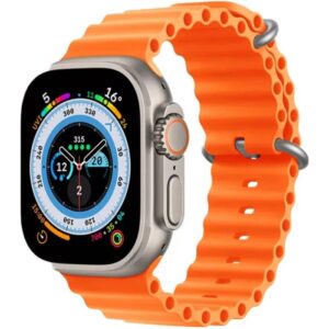 HiWatch T800 ULTRA 1.99"Premium Matt BLACK Series 8 Titanium Design Smartwatch  (Orange Strap, Free Size)