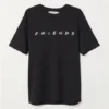 🖤 H&M Printed T-shirt – Black / Friends Edition