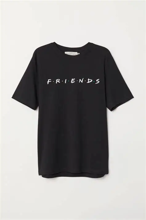 🖤 H&M Printed T-shirt – Black / Friends Edition