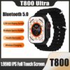 HiWatch T800 ULTRA 1.99"Premium Matt BLACK Series 8 Titanium Design Smartwatch  (Orange Strap, Free Size)